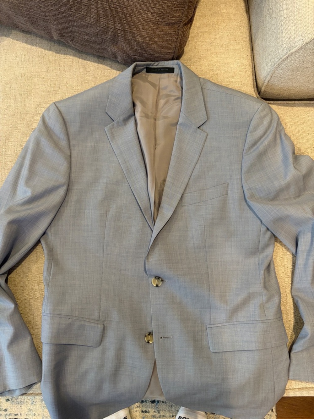 Hugo Boss Light Gray Men's Two-Button Blazer